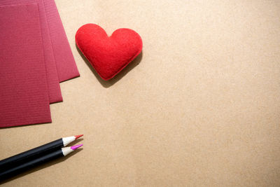 Close-up of heart shaped paper