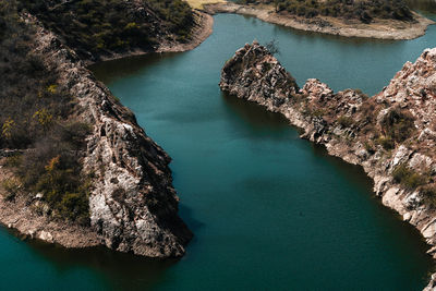 High angle view of sea