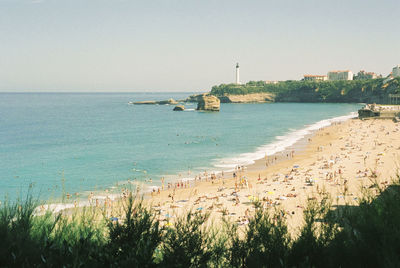 Beach views in biarritz, france. shot on 35mm kodak film.