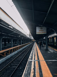 Train at railroad station platform