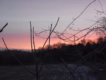 Scenic view of landscape at sunset