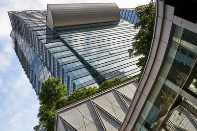 Low angle view of modern building against sky