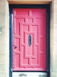 Close-up of closed door of building