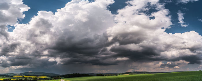 Scenic view of field against sky