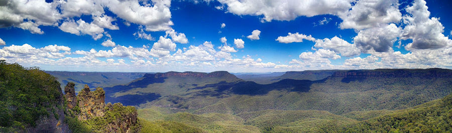 Panoramic view of landscape against cloudy sky