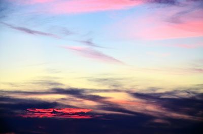 Low angle view of sky during sunset