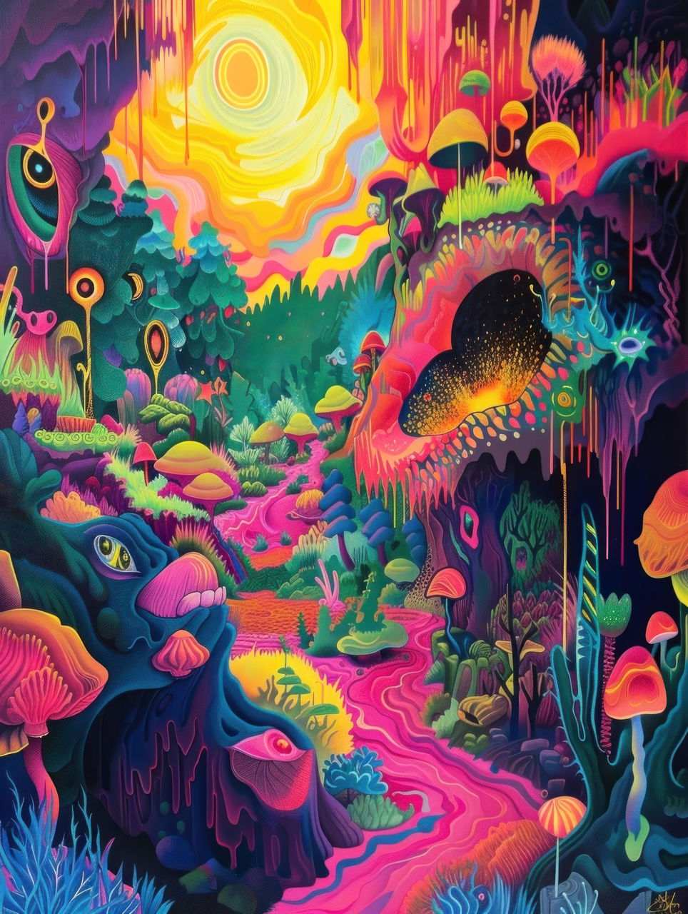 psychedelic art, multi colored, pattern, no people, reef, art, animal, abstract, backgrounds, animal themes, creativity, full frame, painting