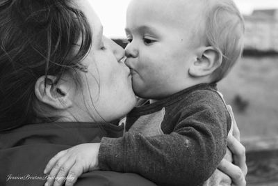 Portrait of mother and son