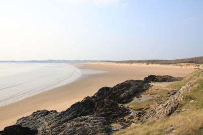 Scenic view of beach against sky