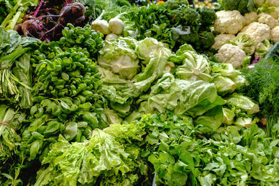 Full frame shot of vegetables at market stall