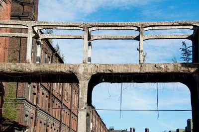 Low angle view of bridge against sky