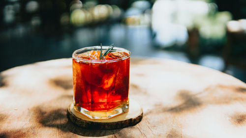 Close-up of drink on table