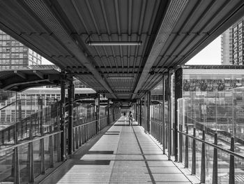View of elevated walkway in city