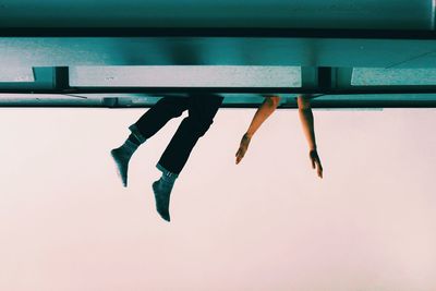 Low section of clothes drying on clothesline