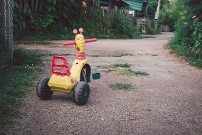 Toy car on road