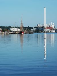 View of marina at harbor