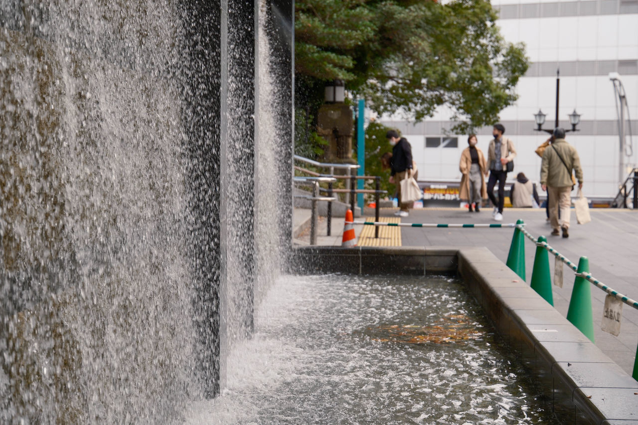 group of people, water, architecture, men, built structure, nature, day, waterway, women, adult, plant, motion, tree, city, outdoors, lifestyles, building exterior, urban area