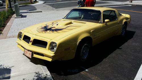 Vintage car parked on road