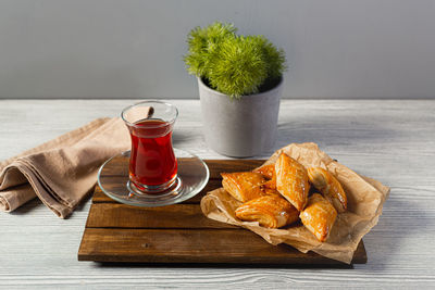 Close-up of food on table