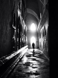 People walking in tunnel