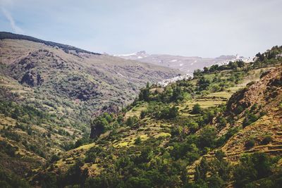 Scenic view of mountains against sky