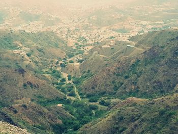 High angle view of valley