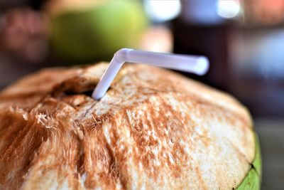 Close-up of bread on table