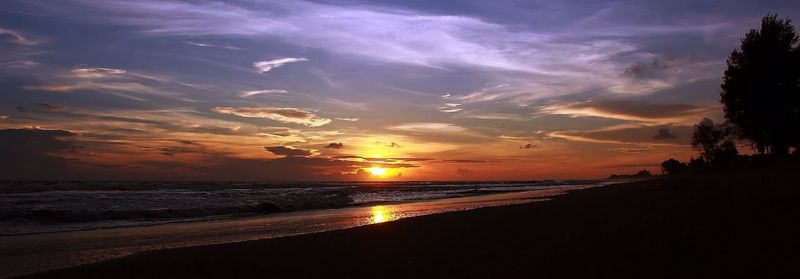 Scenic view of sunset over sea