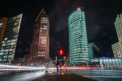 Illuminated city at night