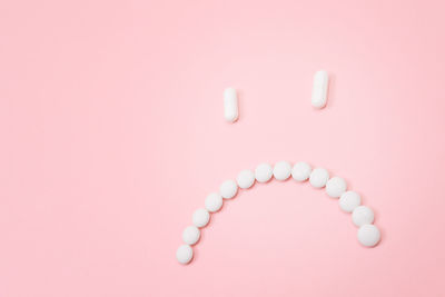High angle view of pink water on table
