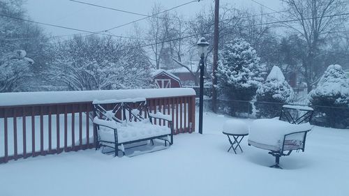 Empty snow covered landscape