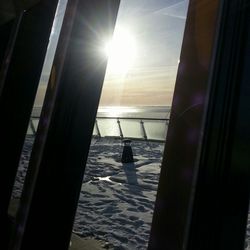 Sun shining over sea