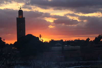 Buildings at sunset