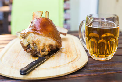 Close-up of drink on table