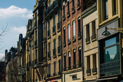 Low angle view of buildings in city