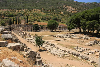 High angle view of buildings in ephesus turkey 