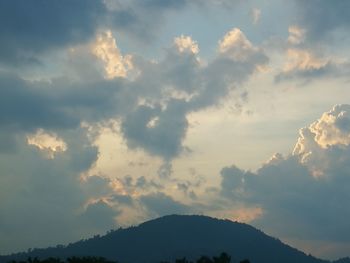 Low angle view of mountains against sky