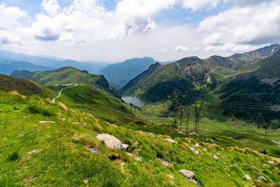 Green valley in the alps of northern italy