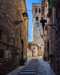 Ancient alley in narni, a small medieval town in umbria region, italy