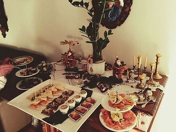 Close-up of food on table