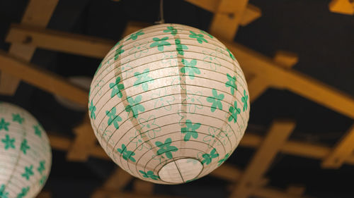 Low angle view of illuminated lanterns