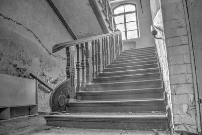 High angle view of stairs in building