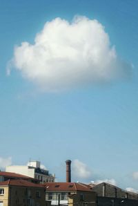 Low angle view of building against cloudy sky