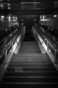 High angle view of escalator at subway station