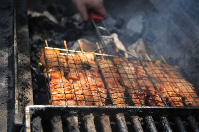 Close-up of barbecue grill