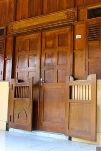 View of wooden door of building