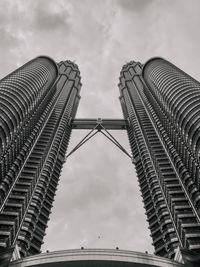 Low angle view of modern buildings against sky