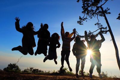 Group of people enjoying in the sky