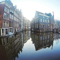 Reflection of buildings in water