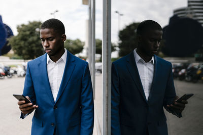 Young man looking at camera